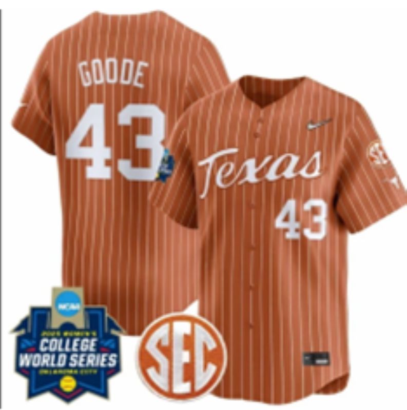 Men 2025 Texas Longhorns #43 Goode Brown stripe Joint Name Nike NCAA Jersey style 16